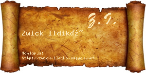 Zwick Ildikó névjegykártya
